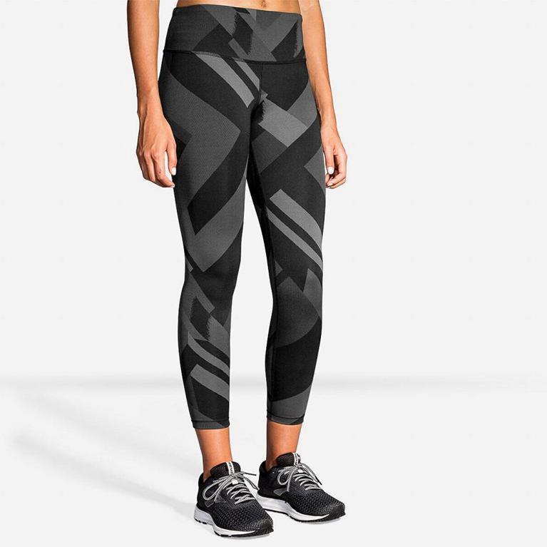 Brooks Women's FORMATION Running Leggings - Grey - Canada (SVTUO-5319)